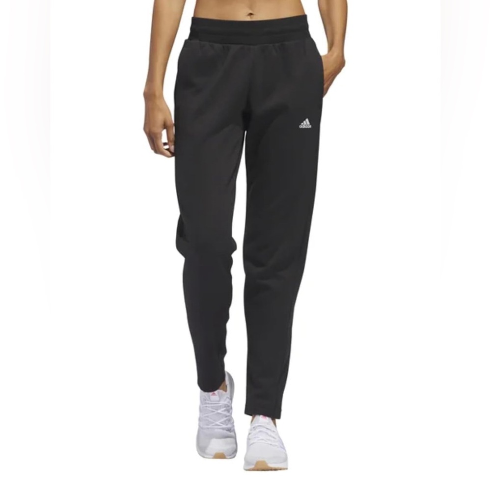 Adidas Women's Relaxed Fit Tapered Legs Fleece Pant  Black XX-Large